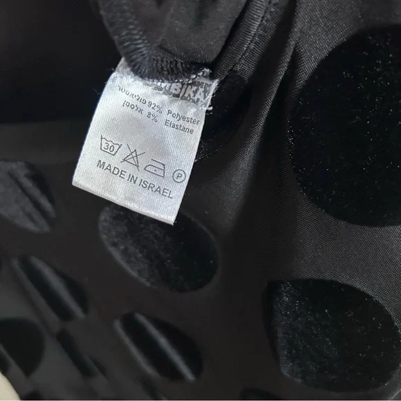 Alembika ~ Black Polka Dot Hi-Lo Semi-Sheer 3/4 Sleeve Tunic Top in Medium *flaw - Picture 11 of 16